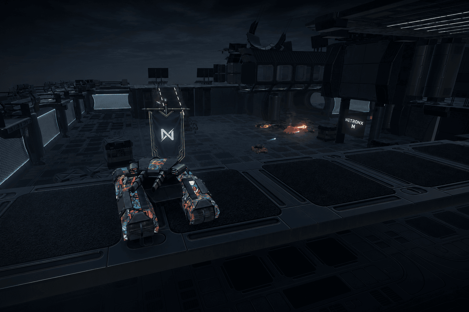 The garage, before deployment